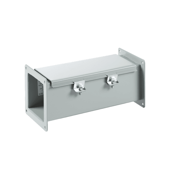 Hoffman F66W24 Feed-Through, Type 12 Wireway Straight Section, 6.00x6.00x24.00, Gray, Steel Hoffman F66W24 Feed-Through, Type 12 Wireway Straight Section, 6.00x6.00x24.00, Gray, Steel