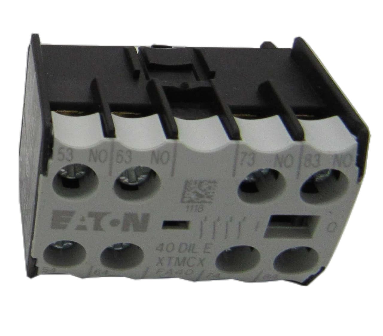 Eaton XTMCXFA40 XTMCXFA40 Eaton - Miniature Contactor Accessory - Auxiliary Contact, Four-pole, Screw terminals, 4NO contact configuration, 10A conventional thermal rating, Front mounting, used with XTRM miniature control relays Eaton XTMCXFA40 XTMCXFA40 Eaton - Miniature Contactor Accessory - Auxiliary Contact, Four-pole, Screw terminals, 4NO contact configuration, 10A conventional thermal rating, Front mounting, used with XTRM miniature control relays
