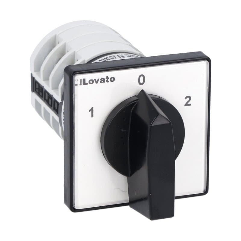 Lovato Electric 7GN2053U 7GN2053U Lovato - Rotary cam switch 7GN series, changeover switch 3 poles 20A, for front mounting with black handle, front plate 48X48mm Lovato Electric 7GN2053U 7GN2053U Lovato - Rotary cam switch 7GN series, changeover switch 3 poles 20A, for front mounting with black handle, front plate 48X48mm