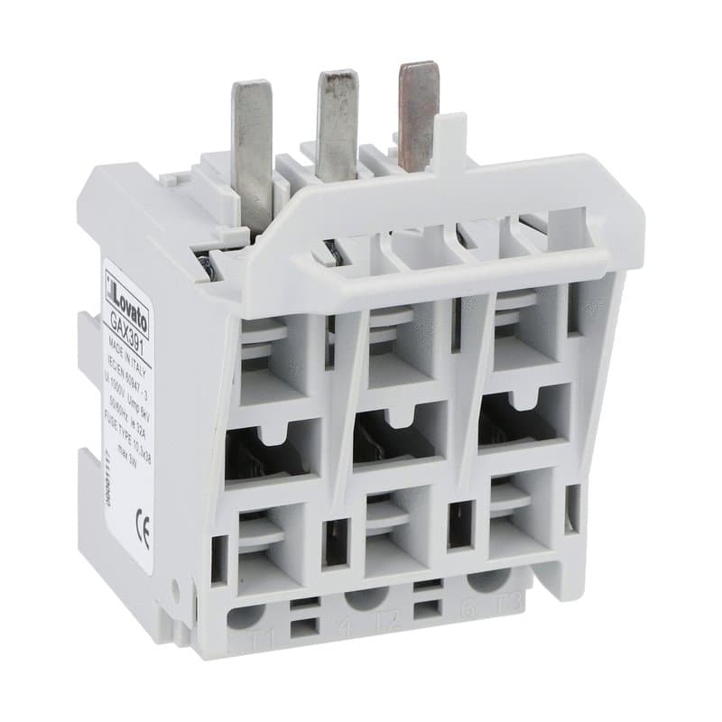 Lovato Electric GAX391 GAX391 Lovato - Fuse holder/block for switch disconnectors, for GA016 A-GA032 A. Suitable for 10.3X38 fuse size Lovato Electric GAX391 GAX391 Lovato - Fuse holder/block for switch disconnectors, for GA016 A-GA032 A. Suitable for 10.3X38 fuse size