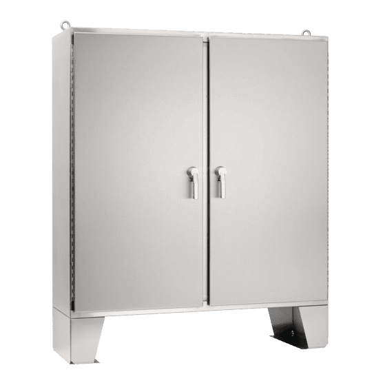Hoffman A74H7212SS6LP3PT 2 Door Floor Stand, 3-Point Latches, Type 4X, 74x72x12, SS 316 Hoffman A74H7212SS6LP3PT 2 Door Floor Stand, 3-Point Latches, Type 4X, 74x72x12, SS 316
