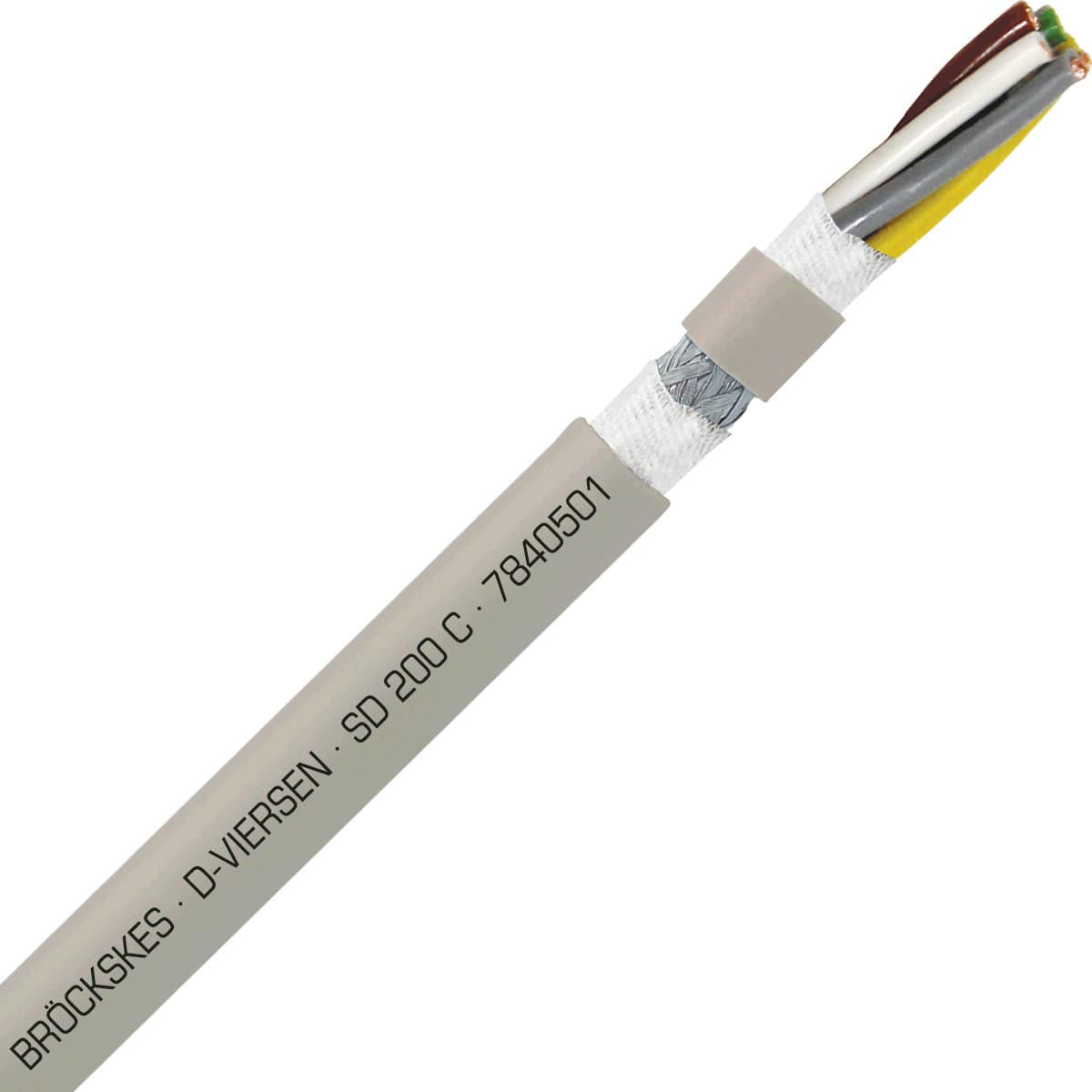 SAB 7840501 SD 200 C - 26 AWG/5c, shielded halogen free continuous flex oil resistant data cable, CE, RoHS SAB 7840501 SD 200 C - 26 AWG/5c, shielded halogen free continuous flex oil resistant data cable, CE, RoHS