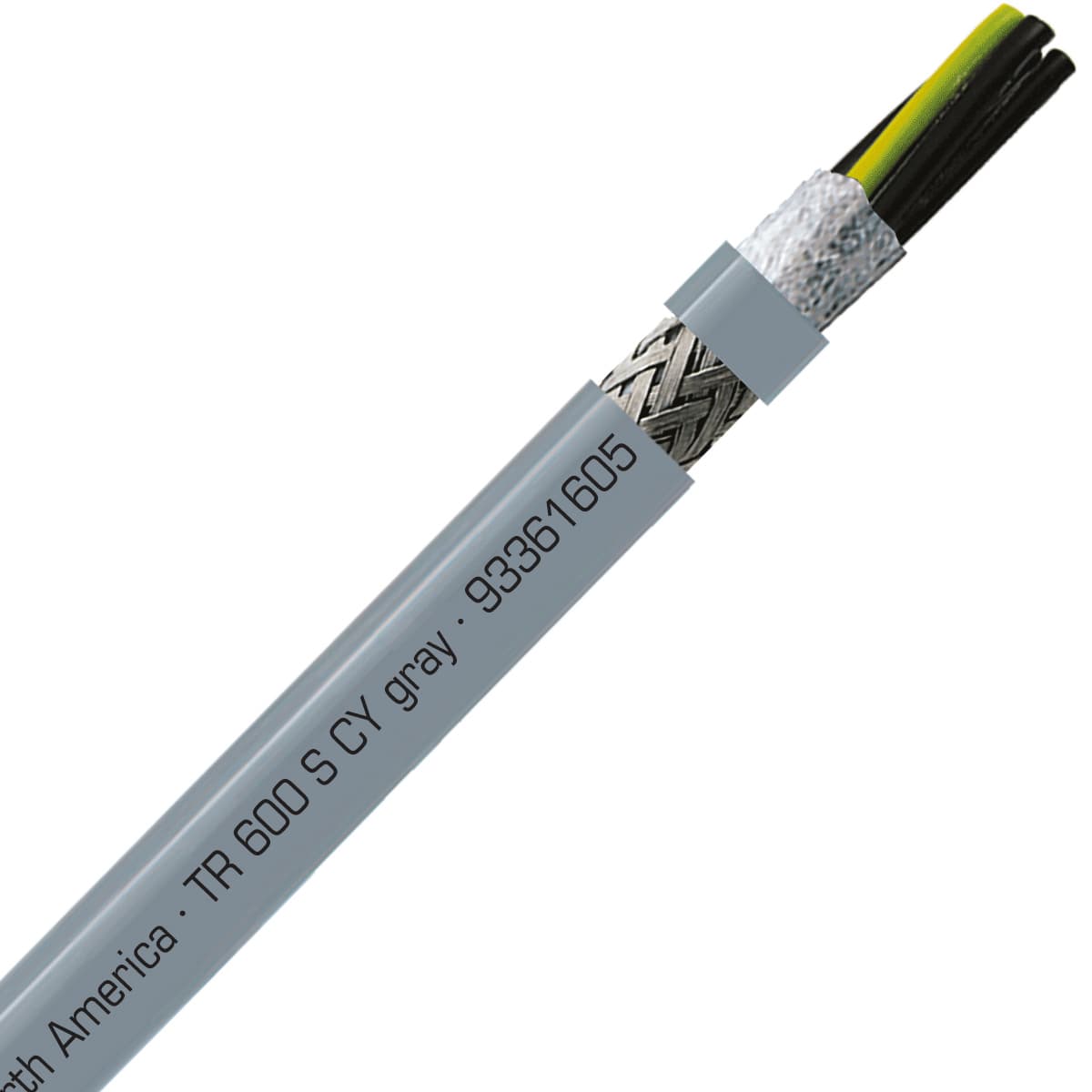 SAB 93361605 TR 600 S CY - 16 AWG/5c, shielded oil resistant flexible exposed run tray cable, UL, CSA, CE, RoHS SAB 93361605 TR 600 S CY - 16 AWG/5c, shielded oil resistant flexible exposed run tray cable, UL, CSA, CE, RoHS