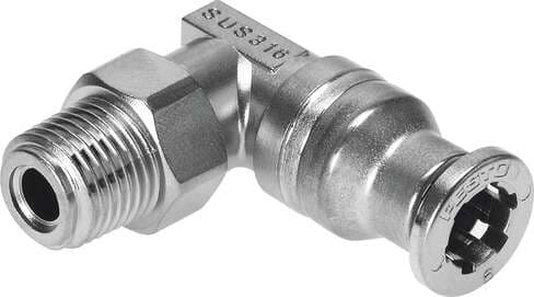Festo 162872 push-in L-fitting CRQSL-1/8-6 360° orientable, male thread with external hexagon. Size: Standard, Nominal size: 3,9 mm, Assembly position: Any, Design: L-shape, Container size: 1 Festo 162872 push-in L-fitting CRQSL-1/8-6 360° orientable, male thread with external hexagon. Size: Standard, Nominal size: 3,9 mm, Assembly position: Any, Design: L-shape, Container size: 1