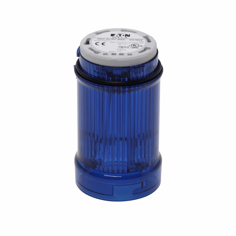 Eaton SL4-BL120-B SL4-BL120-B Eaton - Eaton Light Module, SL4, 40 mm, Flashing LED, 110/120 Vac, Blue, 2 Hz, (1), UL type 4, 4X, 13 , IP66 Eaton SL4-BL120-B SL4-BL120-B Eaton - Eaton Light Module, SL4, 40 mm, Flashing LED, 110/120 Vac, Blue, 2 Hz, (1), UL type 4, 4X, 13 , IP66