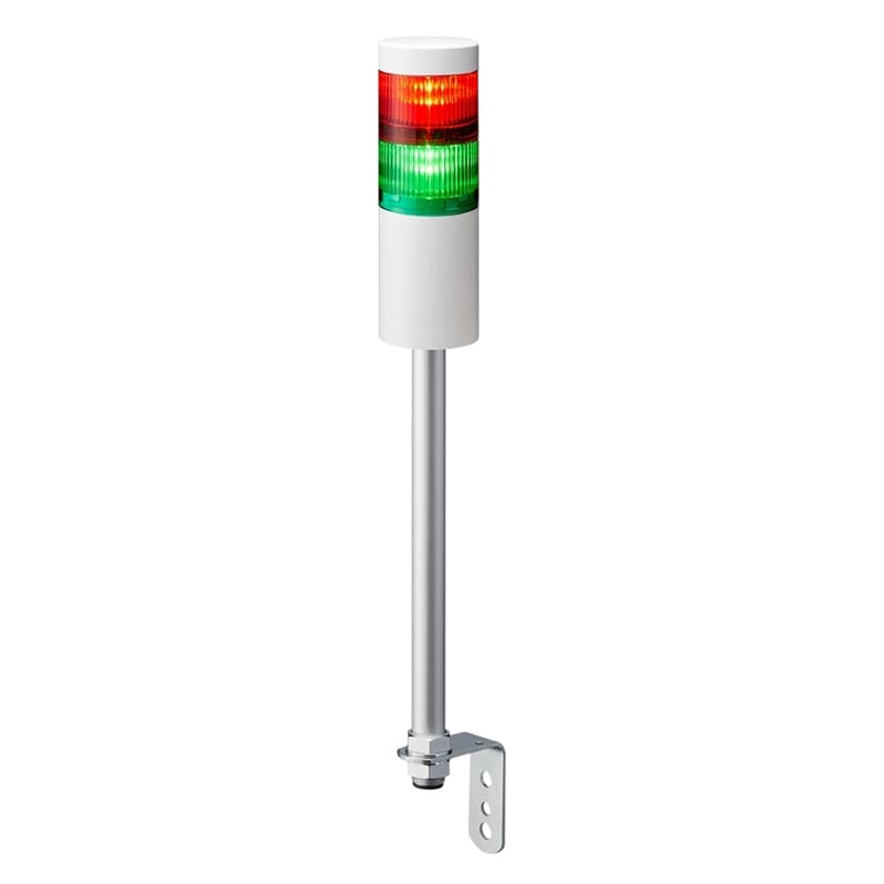 Patlite LR6-202LJNW-RG 60mm 2-tier Signal Tower, 24V DC, Pole Mount with L Bracket and Cable, No Flashing/Buzzer, Off-white Patlite LR6-202LJNW-RG 60mm 2-tier Signal Tower, 24V DC, Pole Mount with L Bracket and Cable, No Flashing/Buzzer, Off-white