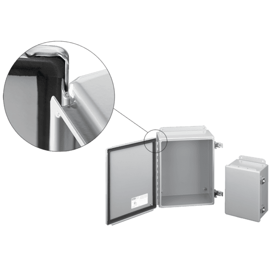 Hoffman A806CHFTC Continuous Hinge, Flange Trough Collar, Type 12, 8.00x6.00x4.54, Gray, Steel Hoffman A806CHFTC Continuous Hinge, Flange Trough Collar, Type 12, 8.00x6.00x4.54, Gray, Steel