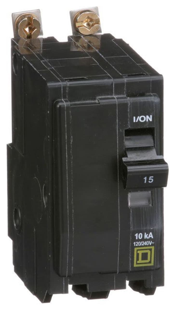 Schneider Electric QOB215 Square D by Schneider Electric QOB215 is a Miniature Circuit Breaker (MCB) designed for bolt-on mounting. It features a rated current of 15A and accommodates a bolt-on connection type. This MCB is compatible with a voltage rating of 48Vdc and 120/240Vac, supporting a cross-section of 14-8AWG for 1 cable Al/Cu. It is a 2 Pole device with a short circuit breaking rating of 10kA at 240Vac and 5kA at 48Vdc. The terminals are of the press plate type. Schneider Electric QOB215 Square D by Schneider Electric QOB215 is a Miniature Circuit Breaker (MCB) designed for bolt-on mounting. It features a rated current of 15A and accommodates a bolt-on connection type. This MCB is compatible with a voltage rating of 48Vdc and 120/240Vac, supporting a cross-section of 14-8AWG for 1 cable Al/Cu. It is a 2 Pole device with a short circuit breaking rating of 10kA at 240Vac and 5kA at 48Vdc. The terminals are of the press plate type.