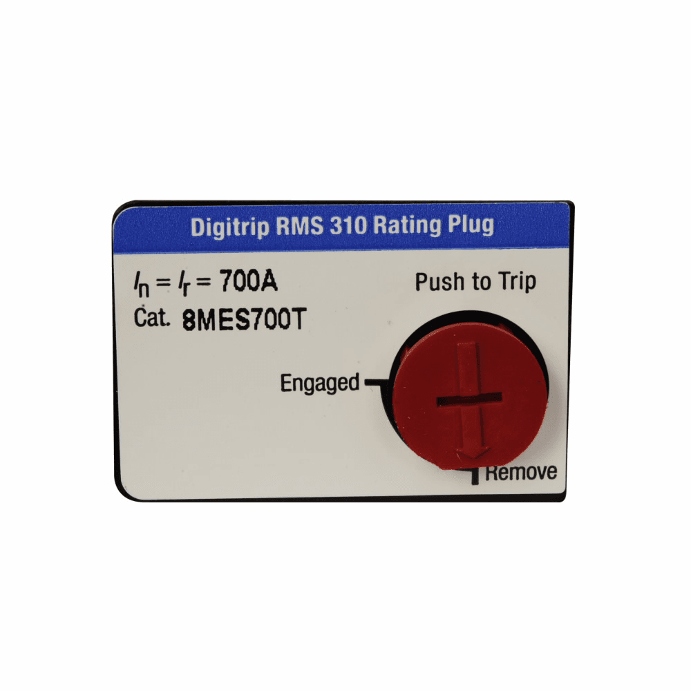 Eaton 8MES400T 8MES400T Eaton - Eaton molded case circuit breaker accessory rating plug, Digitrip RMS 310 fixed rating plug, 400 A, For type MDL, HMDL, CMDL and CHMDL breakers, Frame J-K, Series C Eaton 8MES400T 8MES400T Eaton - Eaton molded case circuit breaker accessory rating plug, Digitrip RMS 310 fixed rating plug, 400 A, For type MDL, HMDL, CMDL and CHMDL breakers, Frame J-K, Series C