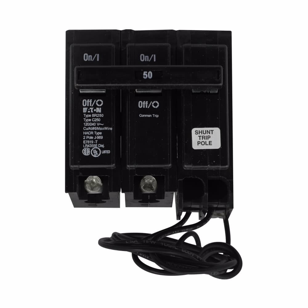 Eaton BR270ST BR270ST Eaton - Eaton BR thermal magnetic circuit breaker,Type BR 1-Inch plug-on shunt trip circuit breaker,70 A,10 kAIC,Two-pole,120/240V,BR,Common breaker trip,#8-1/0 AWG Cu/Al,Q28,BR,Type BR Loadcenters,Shunt trip included Eaton BR270ST BR270ST Eaton - Eaton BR thermal magnetic circuit breaker,Type BR 1-Inch plug-on shunt trip circuit breaker,70 A,10 kAIC,Two-pole,120/240V,BR,Common breaker trip,#8-1/0 AWG Cu/Al,Q28,BR,Type BR Loadcenters,Shunt trip included