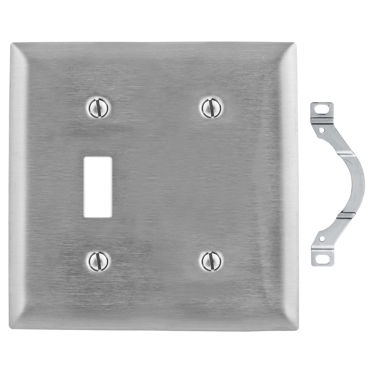 Hubbell SS114 Wallplates and Boxes, Metallic Plates, 2- Gang, 1) Toggle Opening 1) Blank, Standard Size, Stainless Steel ; Ideal for highly corrosive environments ; Non-magnetic ; Protective plastic film helps to prevent scratches and damage ; Protective film helps to Hubbell SS114 Wallplates and Boxes, Metallic Plates, 2- Gang, 1) Toggle Opening 1) Blank, Standard Size, Stainless Steel ; Ideal for highly corrosive environments ; Non-magnetic ; Protective plastic film helps to prevent scratches and damage ; Protective film helps to