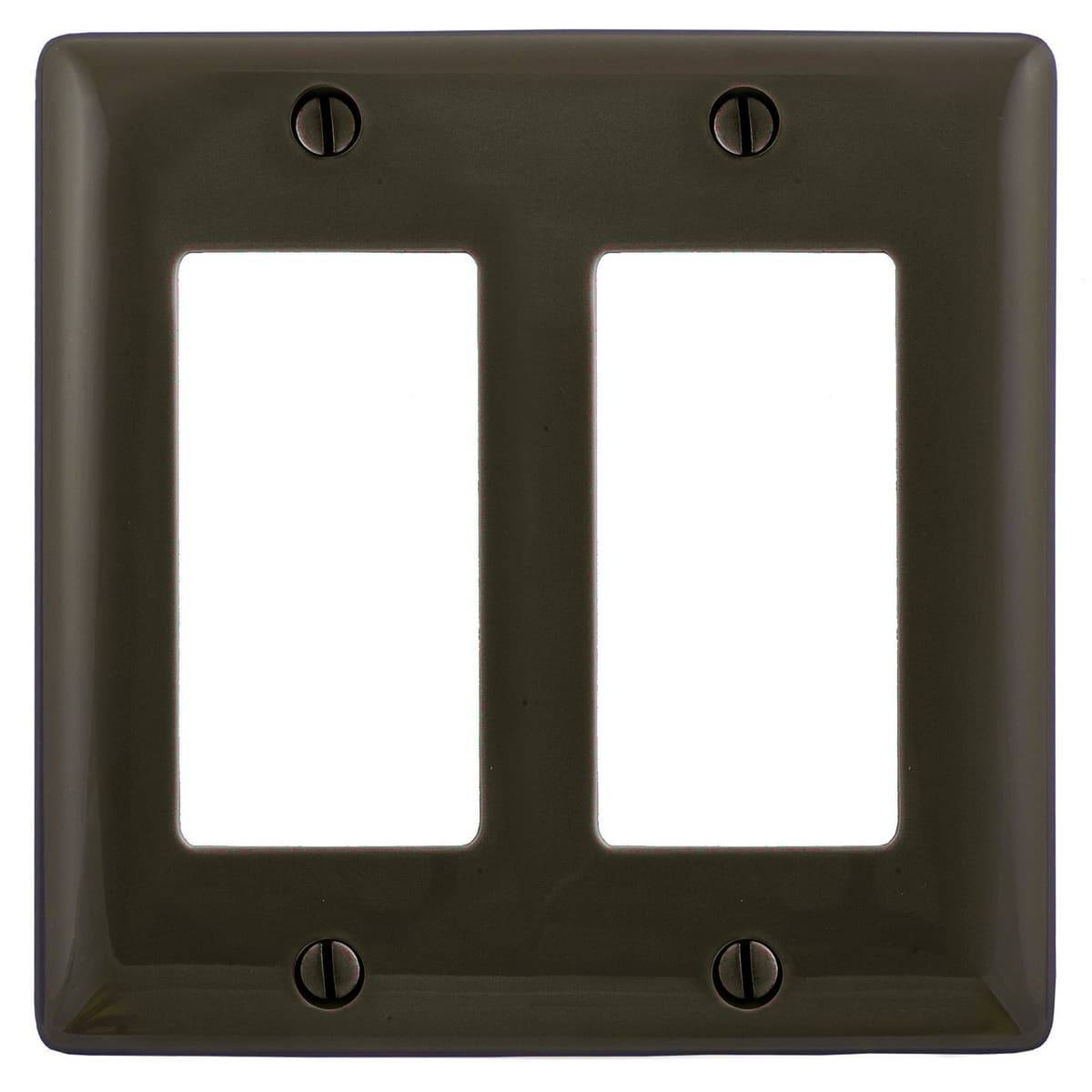 Hubbell NP262 Wallplates and Box Covers, Wallplate, Nylon, 2-Gang, 2) Decorator, Brown ; Reinforcement ribs for extra strength ; Captive screw feature holds mounting screw in place ; High-impact, self-extinguishing nylon material ; Standard Size is 1/8" larger to give Hubbell NP262 Wallplates and Box Covers, Wallplate, Nylon, 2-Gang, 2) Decorator, Brown ; Reinforcement ribs for extra strength ; Captive screw feature holds mounting screw in place ; High-impact, self-extinguishing nylon material ; Standard Size is 1/8" larger to give