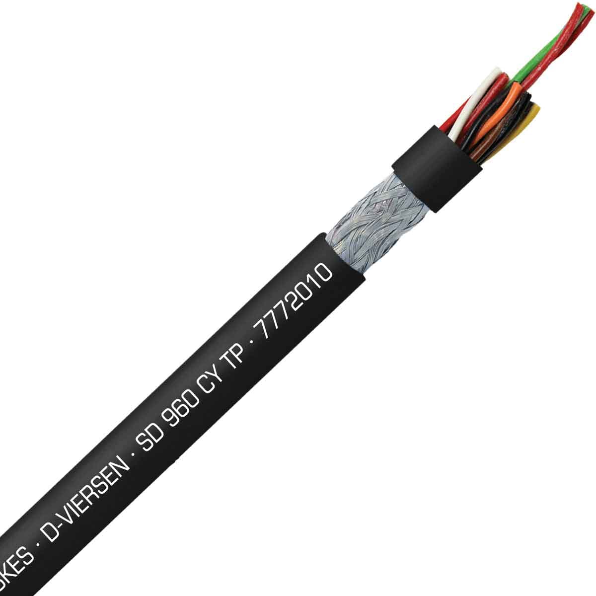 SAB 7772010 S 960 CY TP - 20 AWG/10pr, shielded oil resistant continuous flex PVC paired data cable, UL, CE, RoHS SAB 7772010 S 960 CY TP - 20 AWG/10pr, shielded oil resistant continuous flex PVC paired data cable, UL, CE, RoHS