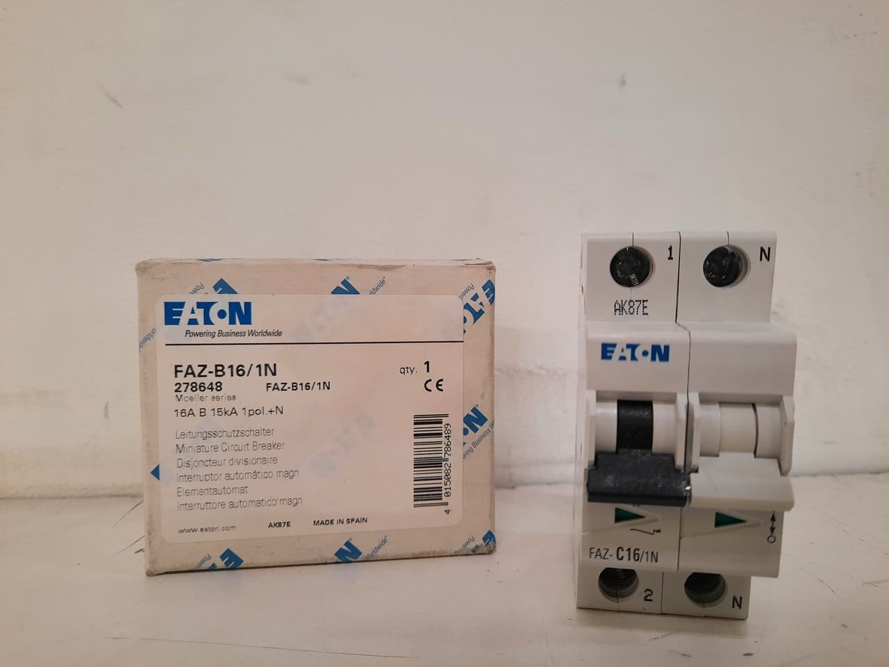 Eaton FAZ-B16/1N FAZ-B16/1N Eaton - UL 1077 Industrial Miniature Circuit Breaker - Supplementary Protector Eaton FAZ-B16/1N FAZ-B16/1N Eaton - UL 1077 Industrial Miniature Circuit Breaker - Supplementary Protector