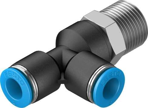 Festo 153122 push-in T-fitting QSTL-3/8-8 360° orientable, male thread with external hexagon. Size: Standard, Nominal size: 6,7 mm, Type of seal on screw-in stud: coating, Assembly position: Any, Container size: 10 Festo 153122 push-in T-fitting QSTL-3/8-8 360° orientable, male thread with external hexagon. Size: Standard, Nominal size: 6,7 mm, Type of seal on screw-in stud: coating, Assembly position: Any, Container size: 10