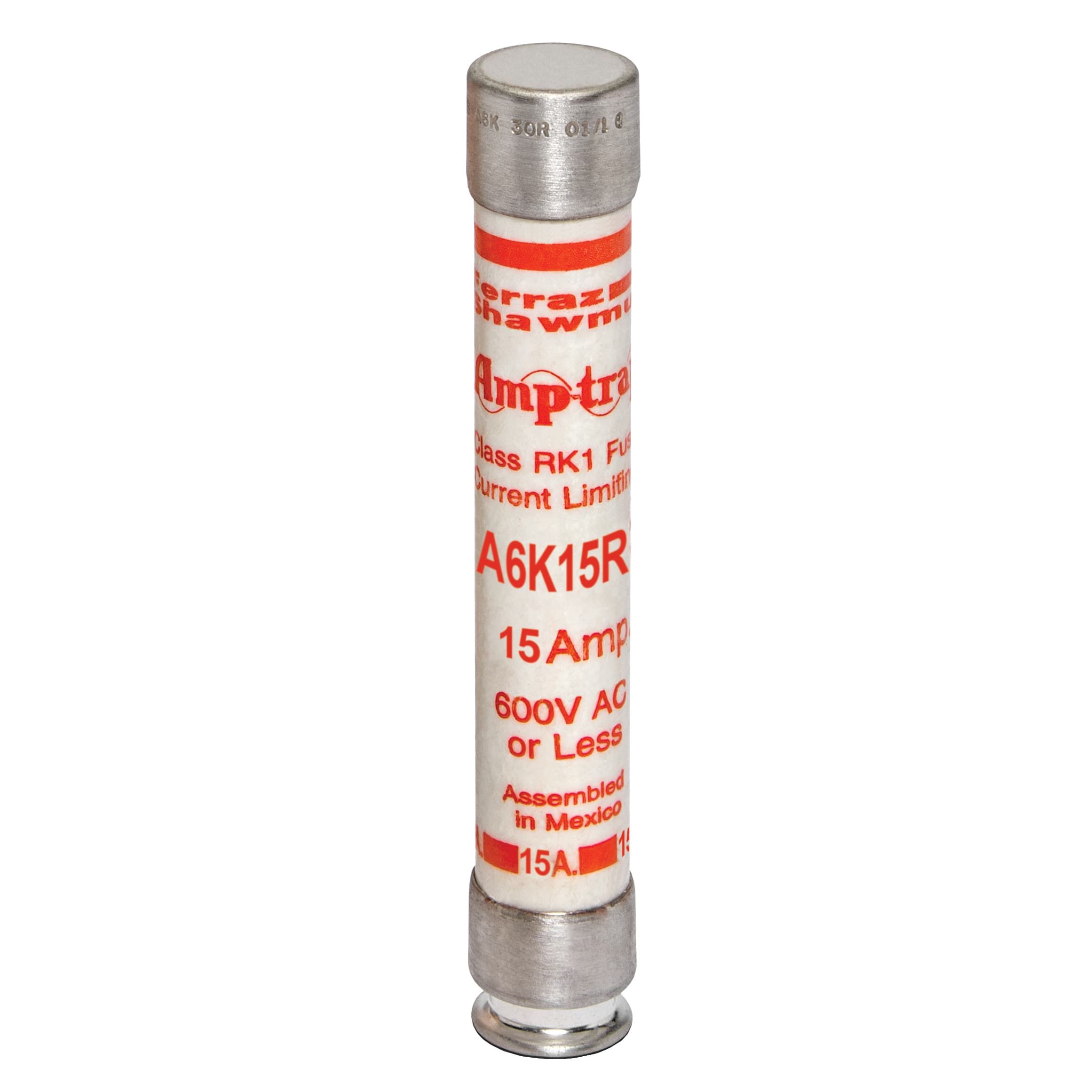 Mersen A6K15R A6K15R Mersen - Fuse A6K-R - Class RK1 - Fast-Acting 600VAC 300VDC 15A Ferrule Amp-Trap® Mersen A6K15R A6K15R Mersen - Fuse A6K-R - Class RK1 - Fast-Acting 600VAC 300VDC 15A Ferrule Amp-Trap®