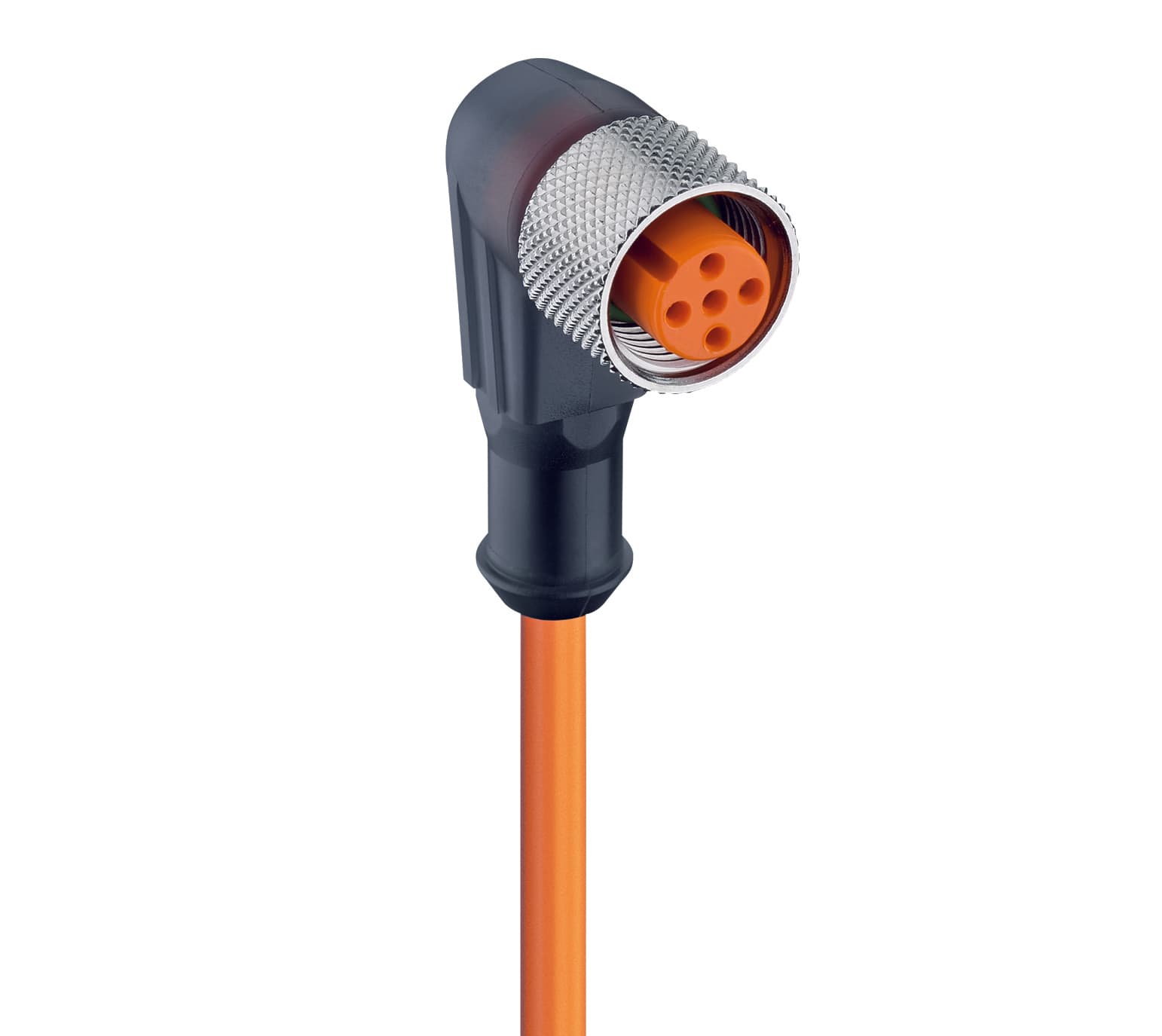 Belden 58901 M12 Standard Sensor/Actuator Single-Ended Cordset: Female, angled, 5-pin, A-coded, translucent body, 50 V AC / 60 V DC, 4 A; PUR orange cable, 5-wires, 0.50 mm², RKWT 5-259/5 M, 5 m, 4 A Belden 58901 M12 Standard Sensor/Actuator Single-Ended Cordset: Female, angled, 5-pin, A-coded, translucent body, 50 V AC / 60 V DC, 4 A; PUR orange cable, 5-wires, 0.50 mm², RKWT 5-259/5 M, 5 m, 4 A