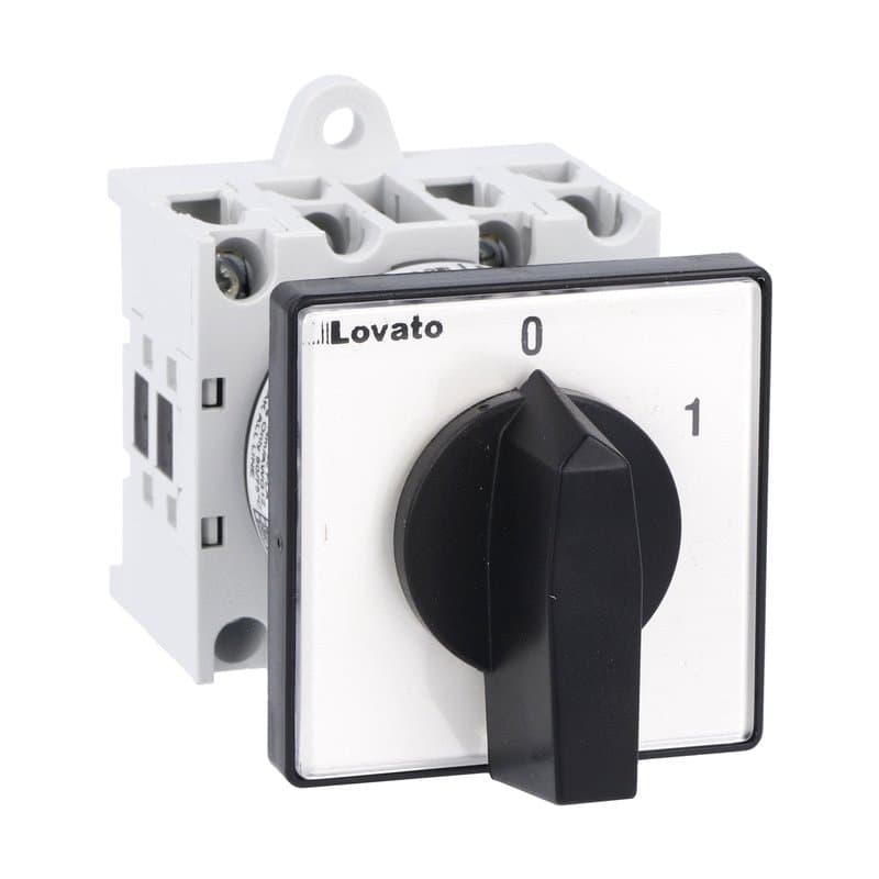 Lovato Electric GX1603O GX1603O Lovato - Rotary cam switch GX series, ON-OFF spring return switch 3 poles 16A, for rear mounting with black handle, front plate 48X48mm Lovato Electric GX1603O GX1603O Lovato - Rotary cam switch GX series, ON-OFF spring return switch 3 poles 16A, for rear mounting with black handle, front plate 48X48mm