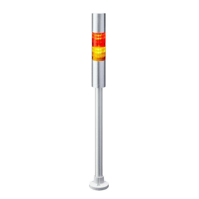 Patlite LR4-202PJBU-RY 40mm 2-tier Signal Tower, 24V DC, Pole Mount with Circular Bracket and Cable, Flashing/Buzzer, Silver body, Red and Amber LED Modules Patlite LR4-202PJBU-RY 40mm 2-tier Signal Tower, 24V DC, Pole Mount with Circular Bracket and Cable, Flashing/Buzzer, Silver body, Red and Amber LED Modules