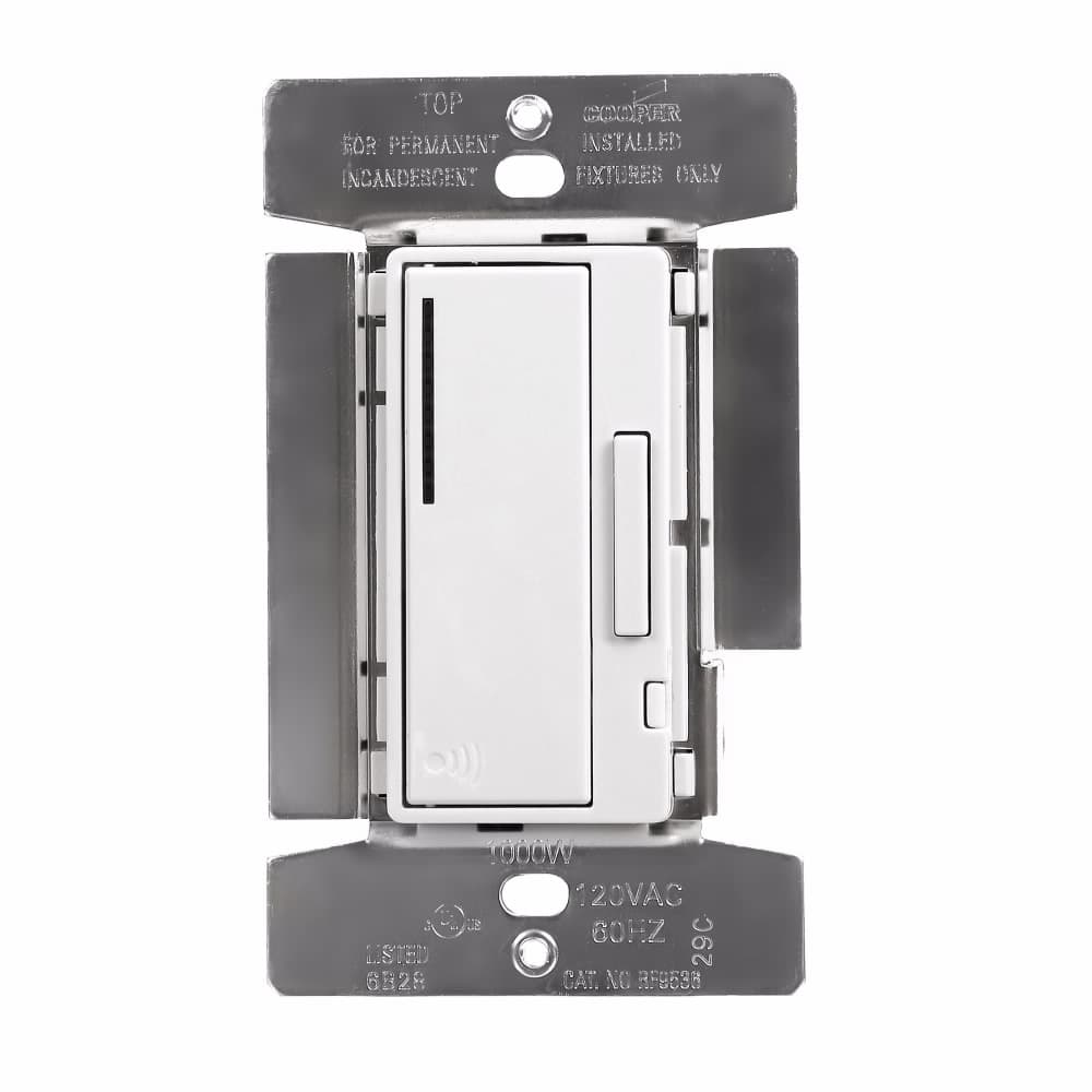 Eaton RF9536DW Eaton Z-Wave dimmer switch, White, Single pole, 120 Vac, Incandescent, Dimmer switch, 1000W, 3-way, 4-way, 32°F to 104°F (0°C to 40°C) 738951 Eaton RF9536DW Eaton Z-Wave dimmer switch, White, Single pole, 120 Vac, Incandescent, Dimmer switch, 1000W, 3-way, 4-way, 32°F to 104°F (0°C to 40°C) 738951