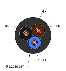 RF52512,BLK,TPU,3X18,AWM,FL Part Image. Manufactured by Turck.