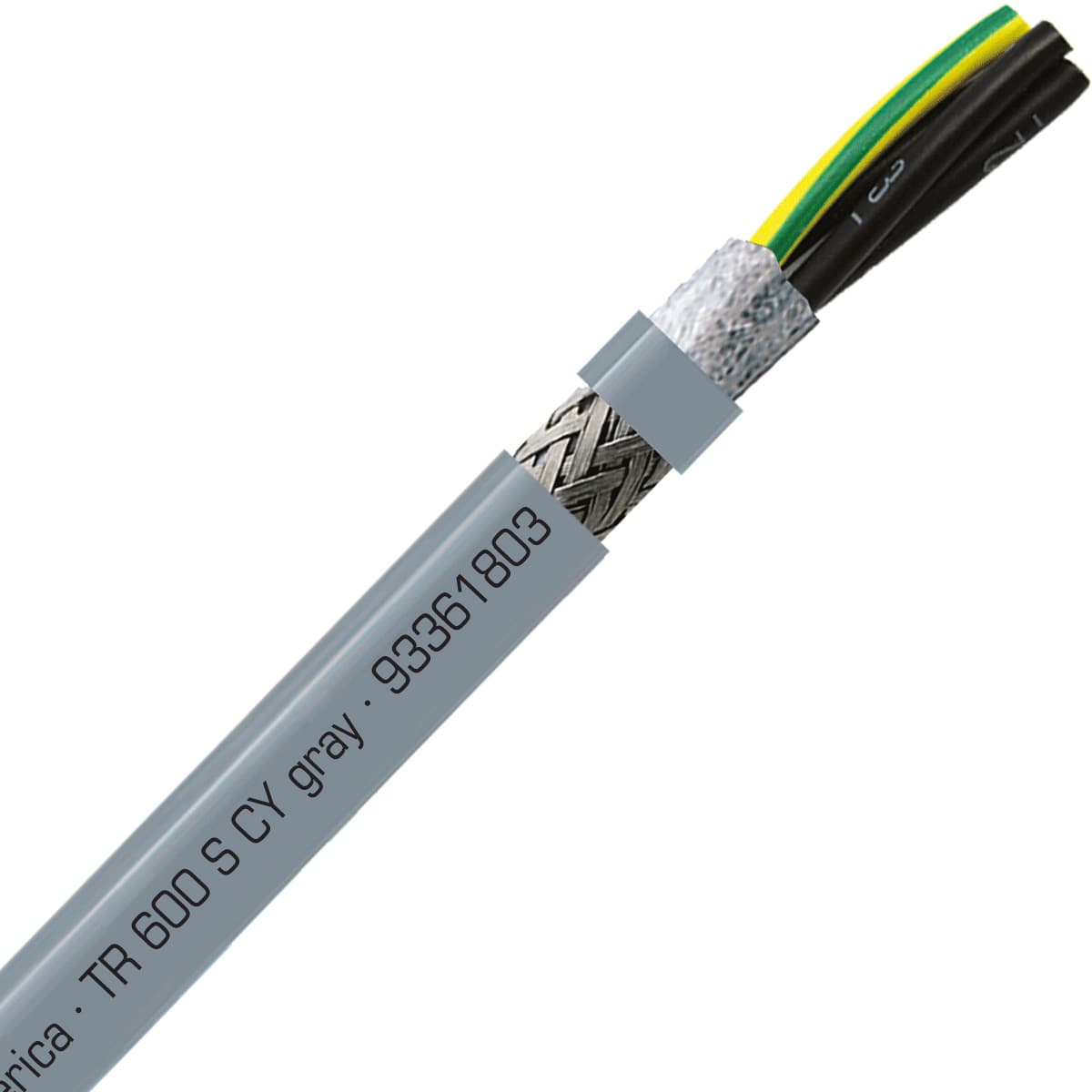 SAB 93361803 TR 600 S CY - 18 AWG/3c, shielded oil resistant flexible exposed run tray cable, UL, CSA, CE, RoHS SAB 93361803 TR 600 S CY - 18 AWG/3c, shielded oil resistant flexible exposed run tray cable, UL, CSA, CE, RoHS