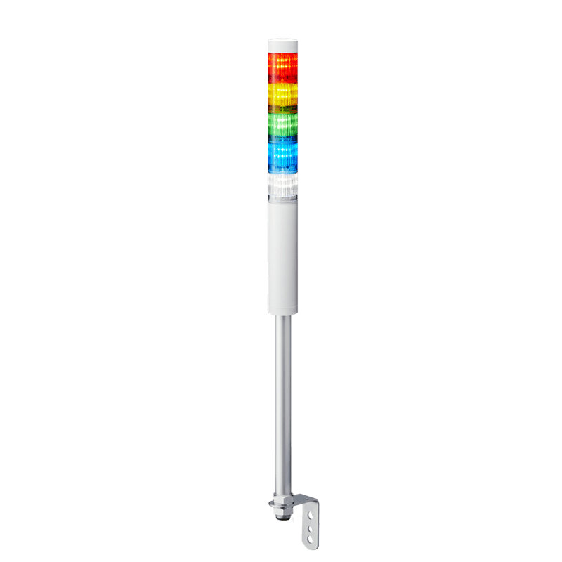 Patlite LR4-5M2LJNW-RYGBC 40mm, 5-tier Signal Tower, 100-240V AC, Pole Mount with L Bracket and Cable, No Flashing/Buzzer, Off-white body, Red, Amber, Green, Blue and White LED Modules Patlite LR4-5M2LJNW-RYGBC 40mm, 5-tier Signal Tower, 100-240V AC, Pole Mount with L Bracket and Cable, No Flashing/Buzzer, Off-white body, Red, Amber, Green, Blue and White LED Modules