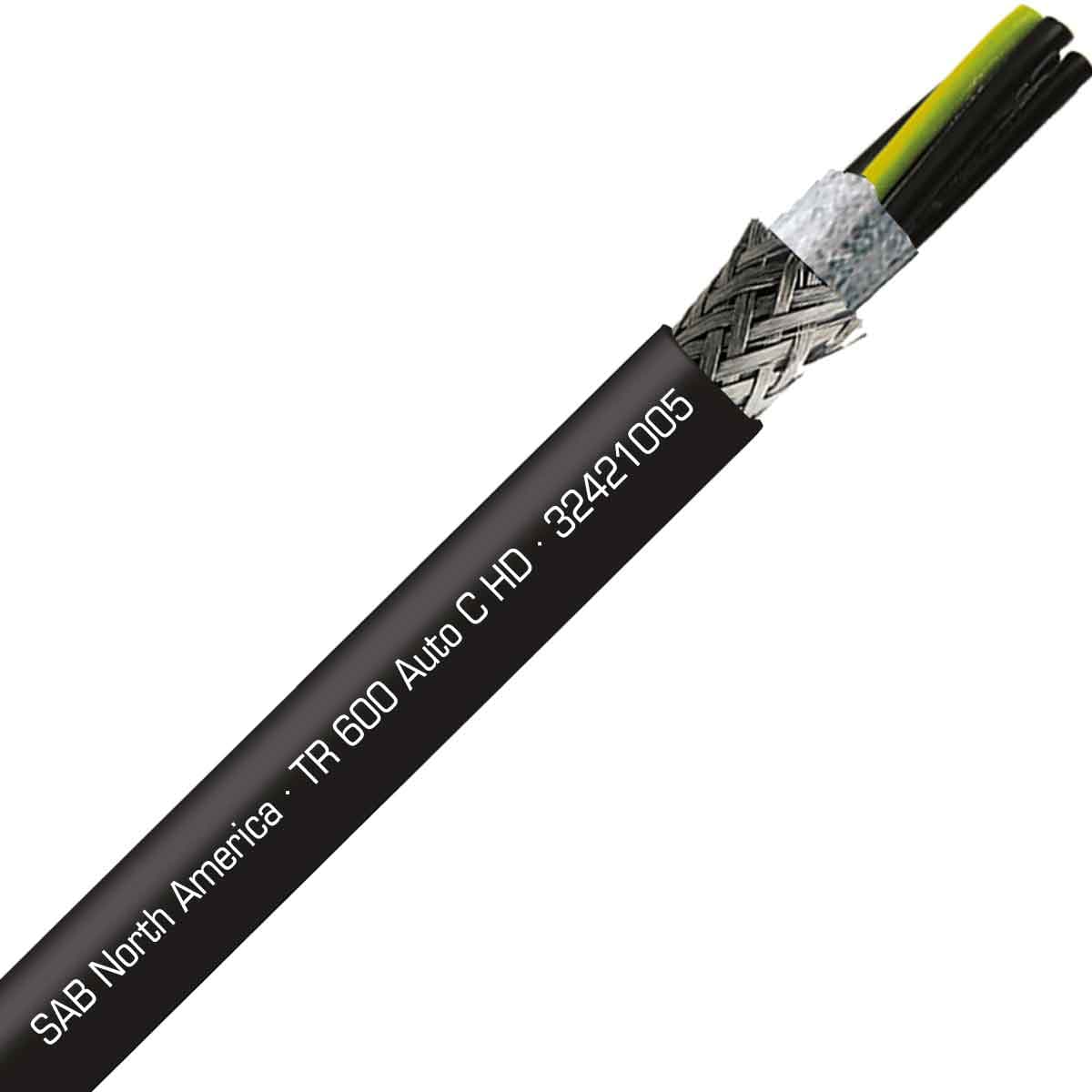 SAB 32421005 TR 600 Auto C HD - 10 AWG/5c, shielded continuous flex exposed run TPE tray cable, UL, CSA, CE, RoHS SAB 32421005 TR 600 Auto C HD - 10 AWG/5c, shielded continuous flex exposed run TPE tray cable, UL, CSA, CE, RoHS