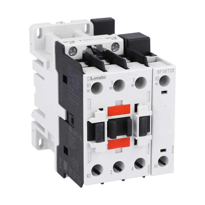 Lovato Electric BF38T2D125 BF38T2D125 Lovato - Four-pole contactor, IEC operating current Ith (AC1) = 56A, DC coil, 125VDC, 2NO and 2NC Lovato Electric BF38T2D125 BF38T2D125 Lovato - Four-pole contactor, IEC operating current Ith (AC1) = 56A, DC coil, 125VDC, 2NO and 2NC