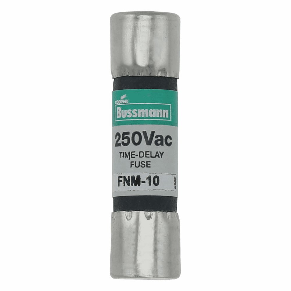 Cooper Bussmann FNM-10 FNM-10 Cooper Bussmann - Eaton Bussmann series FNM fuse, Time-delay Midget fuse, 10 A, Dual, Non-indicating, Ferrule end x ferrule end, 10 kAIC at 125 Vac,200 AIC at 250 Vac, Nickel-plated bronze endcap, Standard, 250 V Cooper Bussmann FNM-10 FNM-10 Cooper Bussmann - Eaton Bussmann series FNM fuse, Time-delay Midget fuse, 10 A, Dual, Non-indicating, Ferrule end x ferrule end, 10 kAIC at 125 Vac,200 AIC at 250 Vac, Nickel-plated bronze endcap, Standard, 250 V