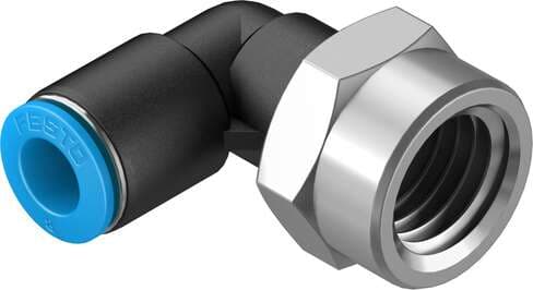 Festo 153278 push-in L-fitting QSLF-3/8-8-B 360° orientable, internal thread with external hexagon. Size: Standard, Nominal size: 6,7 mm, Assembly position: Any, Container size: 10, Design structure: Push/pull principle Festo 153278 push-in L-fitting QSLF-3/8-8-B 360° orientable, internal thread with external hexagon. Size: Standard, Nominal size: 6,7 mm, Assembly position: Any, Container size: 10, Design structure: Push/pull principle