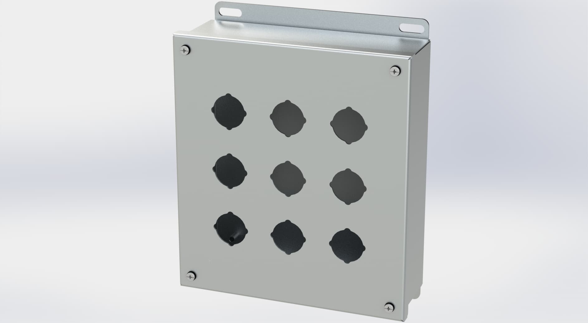 Saginaw Control SCE-9PBSS S.S. PB Enclosure, Height:9.50", Width:8.50", Depth:3.00", #4 brushed finish on all exterior surfaces. Saginaw Control SCE-9PBSS S.S. PB Enclosure, Height:9.50", Width:8.50", Depth:3.00", #4 brushed finish on all exterior surfaces.