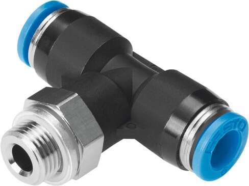Festo 186157 push-in T-fitting QST-G1/8-4 360° orientable, male thread with external hexagon. Size: Standard, Nominal size: 2,8 mm, Type of seal on screw-in stud: Sealing ring, Assembly position: Any, Container size: 10 Festo 186157 push-in T-fitting QST-G1/8-4 360° orientable, male thread with external hexagon. Size: Standard, Nominal size: 2,8 mm, Type of seal on screw-in stud: Sealing ring, Assembly position: Any, Container size: 10
