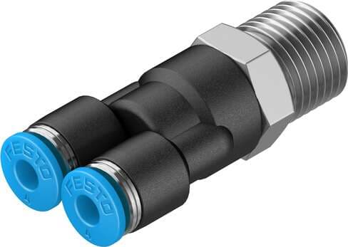 Festo 190675 push-in Y-fitting QSY-1/4-4 360° orientable, male thread with external hexagon. Size: Standard, Nominal size: 3,3 mm, Type of seal on screw-in stud: coating, Assembly position: Any, Container size: 10 Festo 190675 push-in Y-fitting QSY-1/4-4 360° orientable, male thread with external hexagon. Size: Standard, Nominal size: 3,3 mm, Type of seal on screw-in stud: coating, Assembly position: Any, Container size: 10