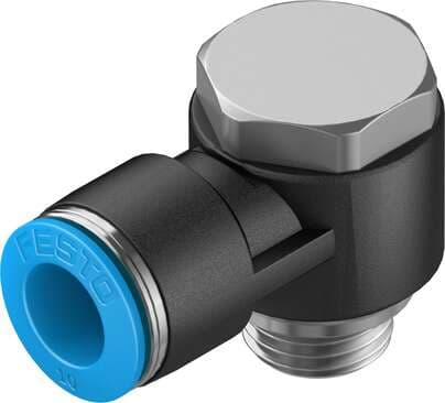 Festo 186143 push-in L-fitting QSLV-G1/4-10 360° orientable, male thread with external hexagon. Size: Standard, Nominal size: 7 mm, Type of seal on screw-in stud: Sealing ring, Assembly position: Any, Container size: 10 Festo 186143 push-in L-fitting QSLV-G1/4-10 360° orientable, male thread with external hexagon. Size: Standard, Nominal size: 7 mm, Type of seal on screw-in stud: Sealing ring, Assembly position: Any, Container size: 10