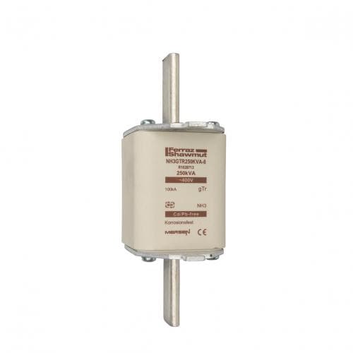 Mersen R1028713A NH fuse-link gTr, 400VAC, size 3, 250KVA, top indicator/live tags Mersen R1028713A NH fuse-link gTr, 400VAC, size 3, 250KVA, top indicator/live tags