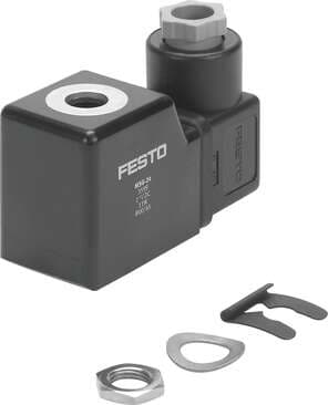 Festo 3599 solenoid coil MSG-24DC With standard plug socket per DIN EN 175301 Materials note: Conforms to RoHS Festo 3599 solenoid coil MSG-24DC With standard plug socket per DIN EN 175301 Materials note: Conforms to RoHS