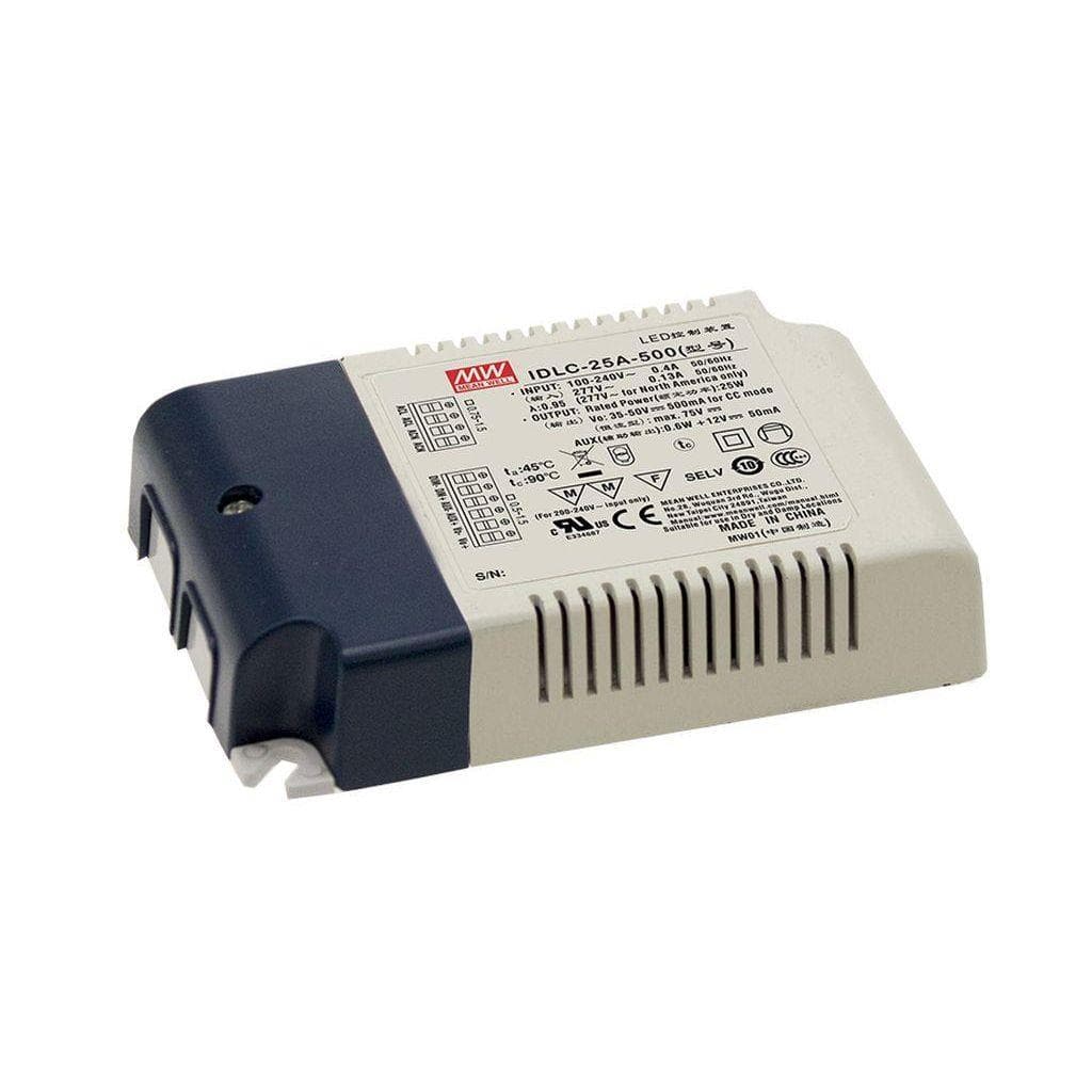 MEAN WELL IDLC-25A-350 AC-DC Constant Current LED Driver (CC) with PFC; Output 70Vdc at 0.35A; 2 in 1 dimming with auxiliary output MEAN WELL IDLC-25A-350 AC-DC Constant Current LED Driver (CC) with PFC; Output 70Vdc at 0.35A; 2 in 1 dimming with auxiliary output
