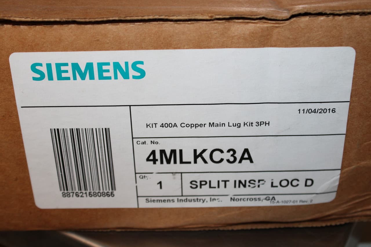 Siemens 4MLKC3A Siemens 4MLKC3A Other Power Distribution Contacts and Accessories EA Siemens 4MLKC3A Siemens 4MLKC3A Other Power Distribution Contacts and Accessories EA
