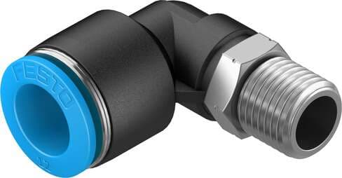 Festo 164981 push-in L-fitting QSL-1/4-12 360° orientable, male thread with external hexagon. Size: Standard, Nominal size: 8 mm, Type of seal on screw-in stud: coating, Assembly position: Any, Container size: 10 Festo 164981 push-in L-fitting QSL-1/4-12 360° orientable, male thread with external hexagon. Size: Standard, Nominal size: 8 mm, Type of seal on screw-in stud: coating, Assembly position: Any, Container size: 10