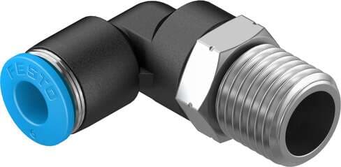 Festo 153047 push-in L-fitting QSL-1/4-6 360° orientable, male thread with external hexagon. Size: Standard, Nominal size: 4,3 mm, Type of seal on screw-in stud: coating, Assembly position: Any, Container size: 10 Festo 153047 push-in L-fitting QSL-1/4-6 360° orientable, male thread with external hexagon. Size: Standard, Nominal size: 4,3 mm, Type of seal on screw-in stud: coating, Assembly position: Any, Container size: 10