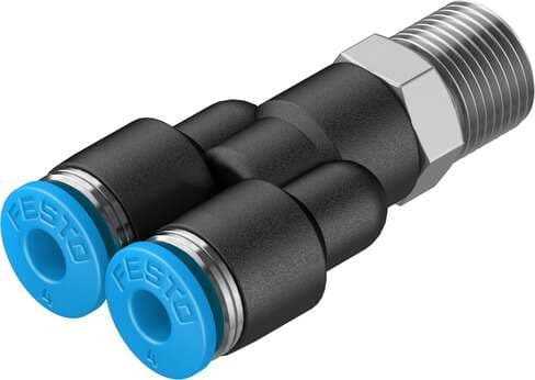 Festo 153138 push-in Y-fitting QSY-1/8-4 360° orientable, male thread with external hexagon. Size: Standard, Nominal size: 3,1 mm, Type of seal on screw-in stud: coating, Assembly position: Any, Container size: 10 Festo 153138 push-in Y-fitting QSY-1/8-4 360° orientable, male thread with external hexagon. Size: Standard, Nominal size: 3,1 mm, Type of seal on screw-in stud: coating, Assembly position: Any, Container size: 10