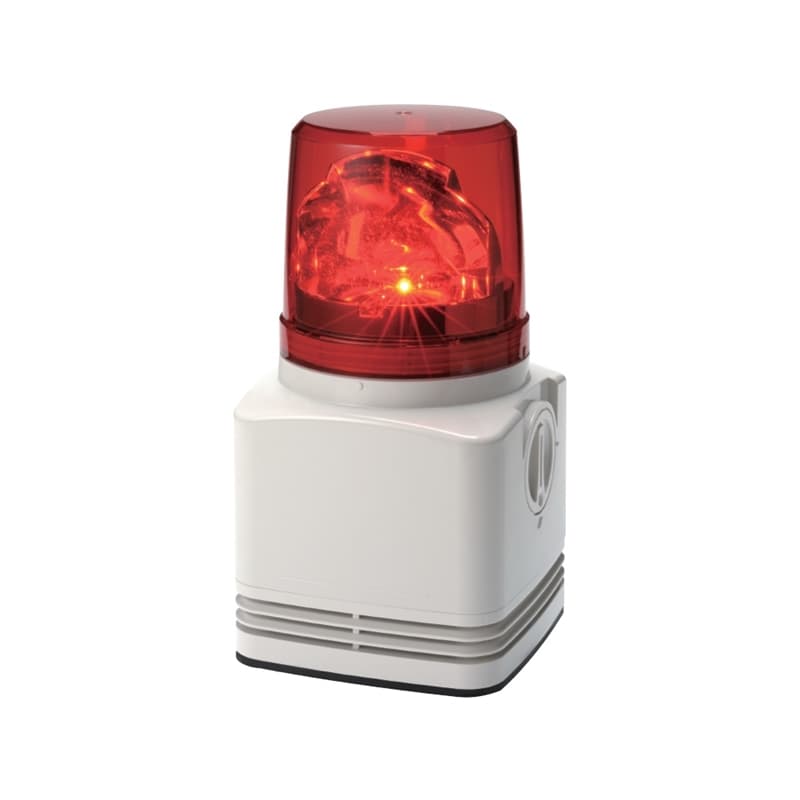 Patlite RFT-100A-R 100mm, Rotating Warning Light with 4-channel, 90dB alarm with 32 pre-programmed sounds; Red LED, Non-Returnable Patlite RFT-100A-R 100mm, Rotating Warning Light with 4-channel, 90dB alarm with 32 pre-programmed sounds; Red LED, Non-Returnable