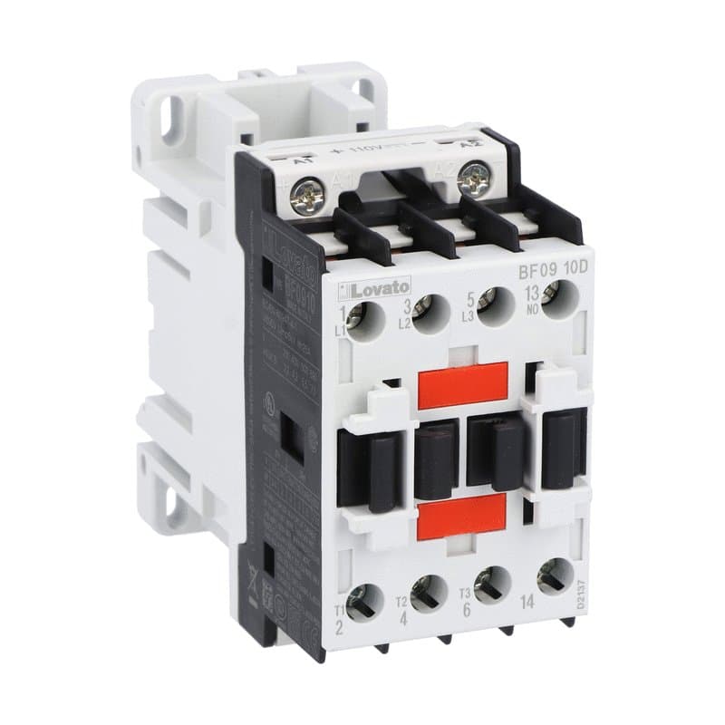 Lovato Electric BF0910D060 BF0910D060 Lovato - Three-pole contactor, IEC operating current Ie (AC3) = 9A, DC coil, 60VDC, 1NO auxiliary contact Lovato Electric BF0910D060 BF0910D060 Lovato - Three-pole contactor, IEC operating current Ie (AC3) = 9A, DC coil, 60VDC, 1NO auxiliary contact