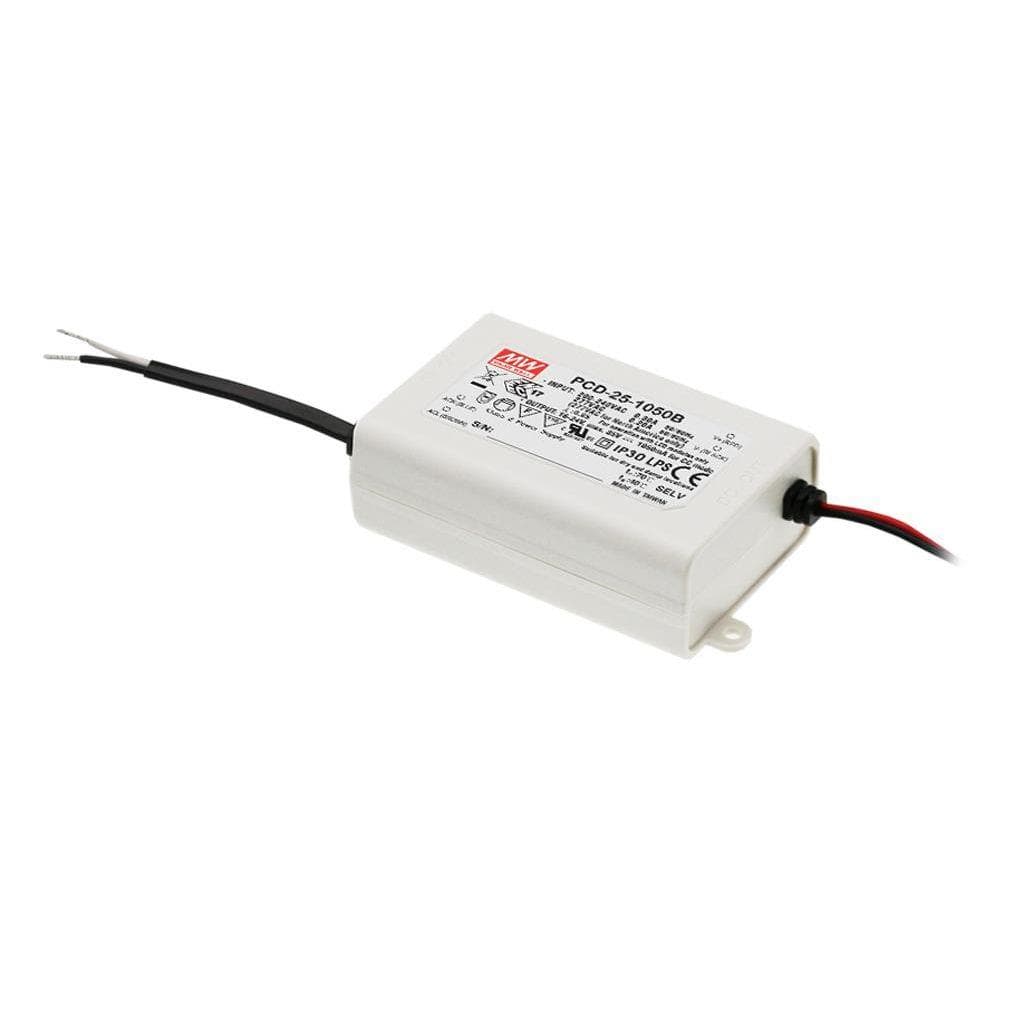 MEAN WELL PCD-25-350B AC-DC Single output LED driver Constant Current (CC); Output 0.35A at 40-58Vdc; AC phase-cut dimming MEAN WELL PCD-25-350B AC-DC Single output LED driver Constant Current (CC); Output 0.35A at 40-58Vdc; AC phase-cut dimming