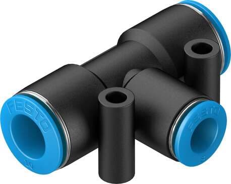 Festo 153136 push-in T-connector QST-10-8 reducing. Size: Standard, Nominal size: 4,9 mm, Assembly position: Any, Container size: 10, Design structure: Push/pull principle Festo 153136 push-in T-connector QST-10-8 reducing. Size: Standard, Nominal size: 4,9 mm, Assembly position: Any, Container size: 10, Design structure: Push/pull principle