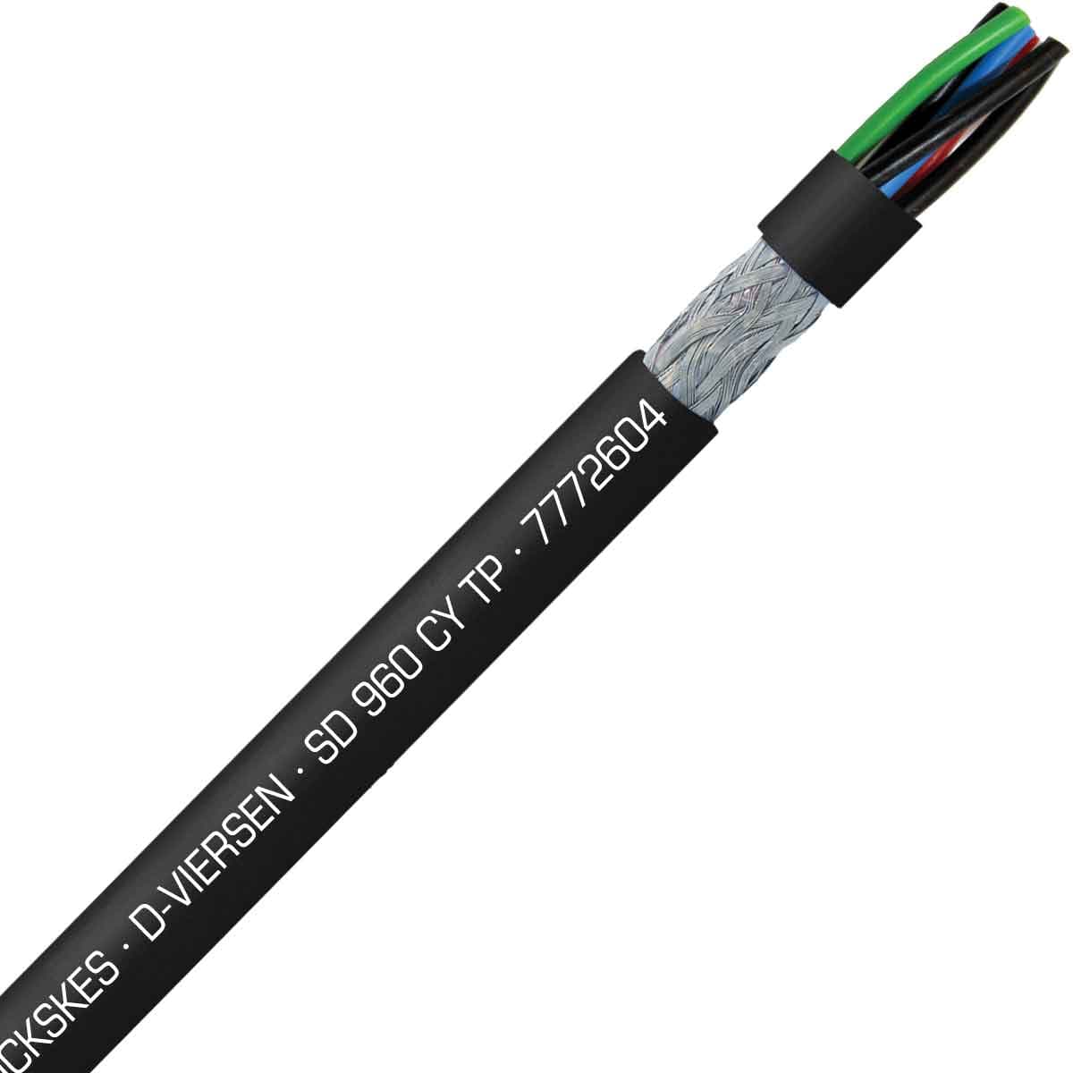 SAB 7772604 S 960 CY TP - 26 AWG/4pr, shielded oil resistant continuous flex PVC paired data cable, UL, CE, RoHS SAB 7772604 S 960 CY TP - 26 AWG/4pr, shielded oil resistant continuous flex PVC paired data cable, UL, CE, RoHS