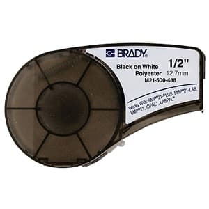 Brady Corp M21-500-488 Printer Label; BMP21 Plus Series B-488 Solvent-Resistant Laboratory Label; Black Text on White Tape Color; Matte Finish; 21FT Nominal Length; Permanent Acrylic Adhesive; Polyester Tape Material; Abrasion/Chemical/Corrosion/Humidity/UV/Weather Resistance; Brady Corp M21-500-488 Printer Label; BMP21 Plus Series B-488 Solvent-Resistant Laboratory Label; Black Text on White Tape Color; Matte Finish; 21FT Nominal Length; Permanent Acrylic Adhesive; Polyester Tape Material; Abrasion/Chemical/Corrosion/Humidity/UV/Weather Resistance;