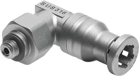 Festo 162870 push-in L-fitting CRQSL-M5-4 360° orientable, male thread with external hexagon. Size: Standard, Nominal size: 2 mm, Type of seal on screw-in stud: Sealing ring, Assembly position: Any, Design: L-shape Festo 162870 push-in L-fitting CRQSL-M5-4 360° orientable, male thread with external hexagon. Size: Standard, Nominal size: 2 mm, Type of seal on screw-in stud: Sealing ring, Assembly position: Any, Design: L-shape