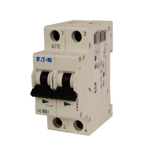Eaton FAZ-D15/2-RT-L Miniature circuit breaker, 2 pole, 15 A, D trip curve, 240 VAC, ring-tongue terminals, UL489 Eaton FAZ-D15/2-RT-L Miniature circuit breaker, 2 pole, 15 A, D trip curve, 240 VAC, ring-tongue terminals, UL489